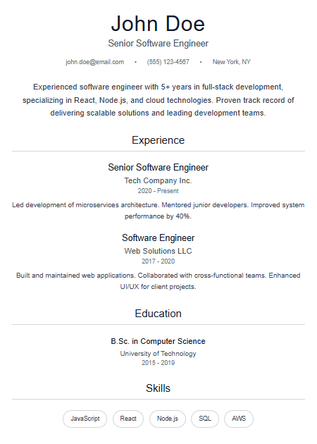 Professional Resume Template 2