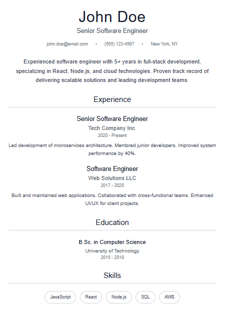 Resume Template 2